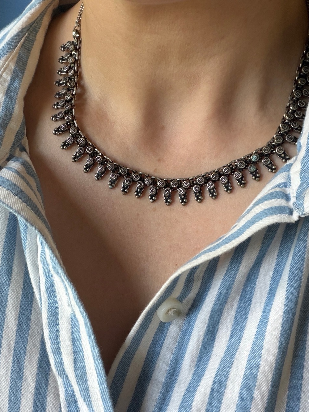 Silver Bib Necklace
